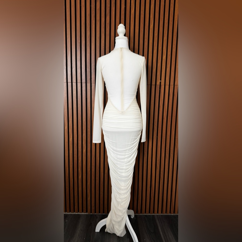 Ronny Kobo Collection Cream Long Sleeve Dress - Picture 7 of 8